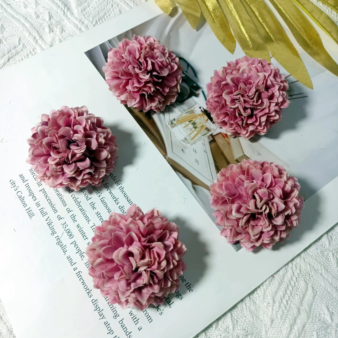 Echte-Look Kissen-Chrysanthemen, 5 cm Durchmesser, ideal für Hochzeiten, DIY-Haaraccessoires, Dekoration, langlebig und pflegeleicht