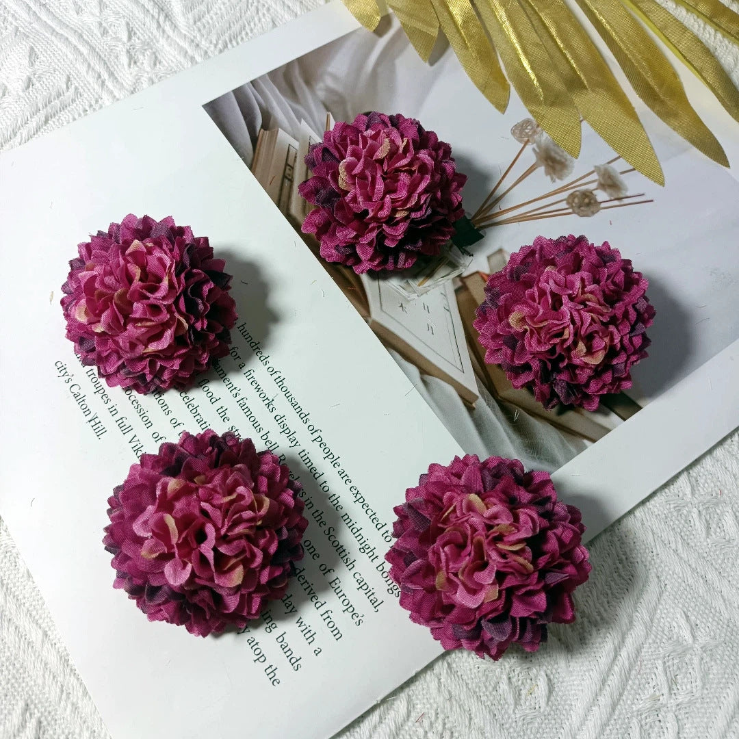 Echte-Look Kissen-Chrysanthemen, 5 cm Durchmesser, ideal für Hochzeiten, DIY-Haaraccessoires, Dekoration, langlebig und pflegeleicht
