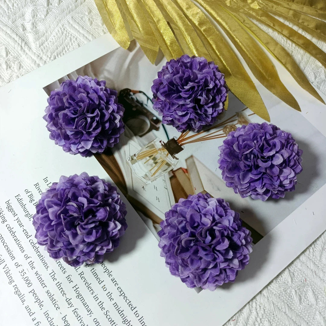 Echte-Look Kissen-Chrysanthemen, 5 cm Durchmesser, ideal für Hochzeiten, DIY-Haaraccessoires, Dekoration, langlebig und pflegeleicht