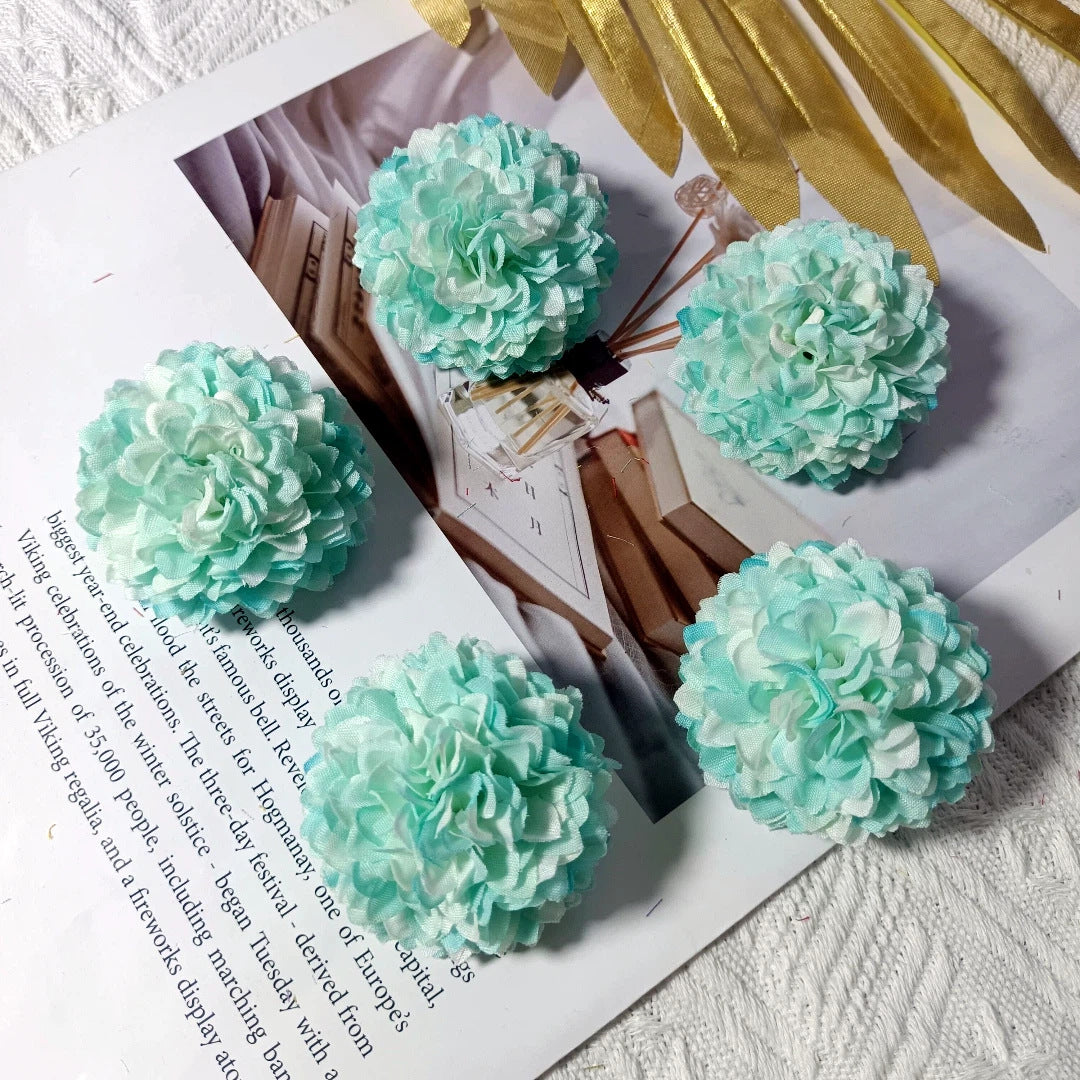 Echte-Look Kissen-Chrysanthemen, 5 cm Durchmesser, ideal für Hochzeiten, DIY-Haaraccessoires, Dekoration, langlebig und pflegeleicht