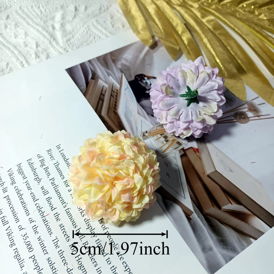 Echte-Look Kissen-Chrysanthemen, 5 cm Durchmesser, ideal für Hochzeiten, DIY-Haaraccessoires, Dekoration, langlebig und pflegeleicht