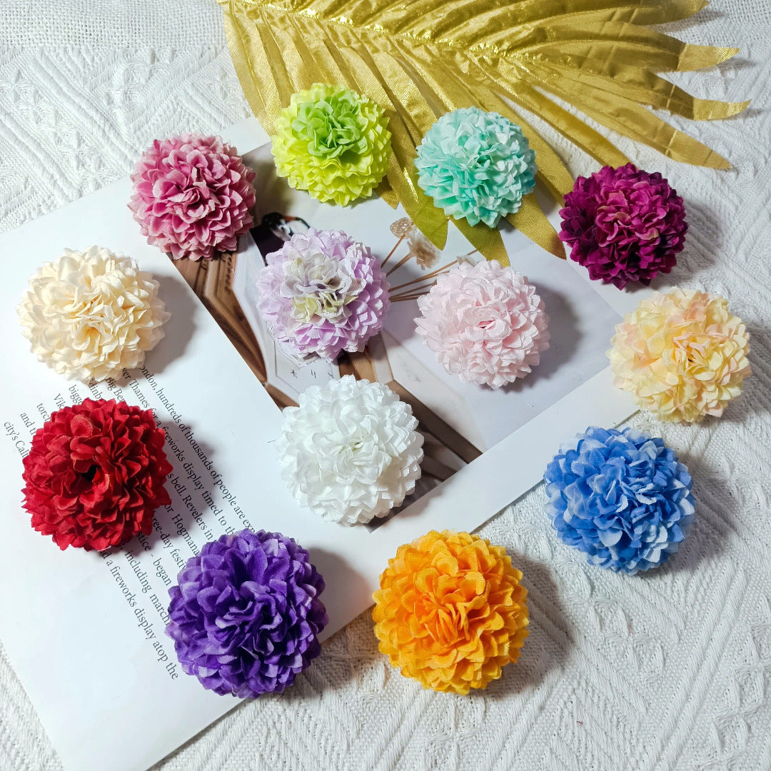 Echte-Look Kissen-Chrysanthemen, 5 cm Durchmesser, ideal für Hochzeiten, DIY-Haaraccessoires, Dekoration, langlebig und pflegeleicht