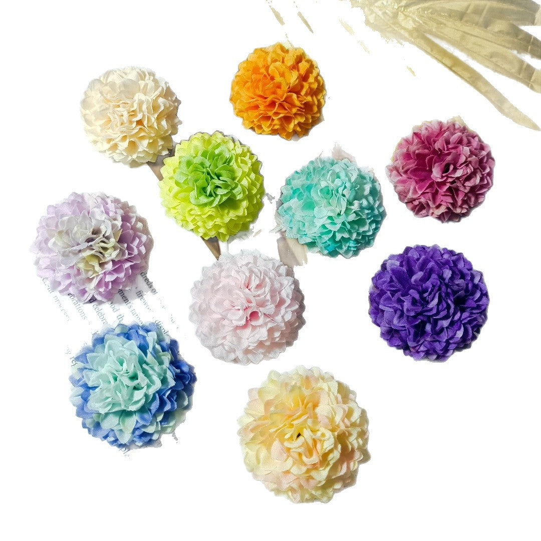 Echte-Look Kissen-Chrysanthemen, 5 cm Durchmesser, ideal für Hochzeiten, DIY-Haaraccessoires, Dekoration, langlebig und pflegeleicht