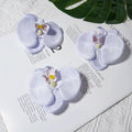 8cm Realistische Kunstorchidee Haarclip, Hochzeitsdekoration, DIY Blüten für Brautsträuße, Tischdeko, Geschenkverpackung
