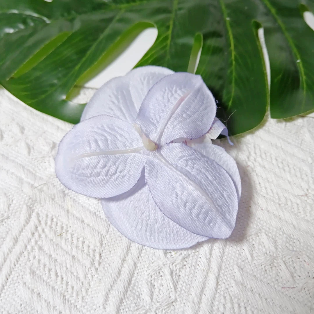 8cm Realistische Kunstorchidee Haarclip, Hochzeitsdekoration, DIY Blüten für Brautsträuße, Tischdeko, Geschenkverpackung