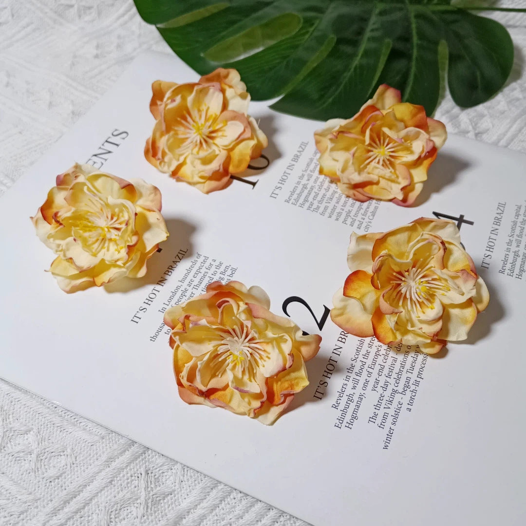 Künstliche Teekamelie Blüte, 6,5 cm Durchmesser, realistisch, für Hochzeiten, DIY-Bastelprojekte, Dekoration für Cafés und Geschäfte