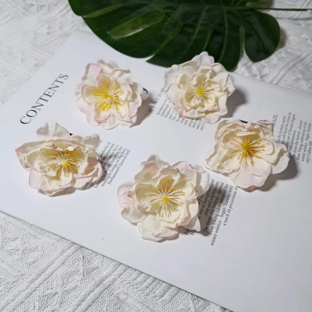 Künstliche Teekamelie Blüte, 6,5 cm Durchmesser, realistisch, für Hochzeiten, DIY-Bastelprojekte, Dekoration für Cafés und Geschäfte
