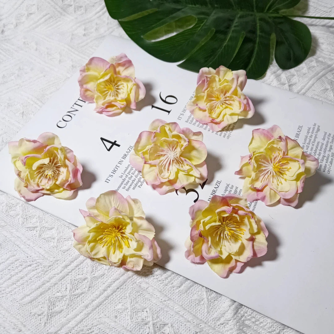 Künstliche Teekamelie Blüte, 6,5 cm Durchmesser, realistisch, für Hochzeiten, DIY-Bastelprojekte, Dekoration für Cafés und Geschäfte