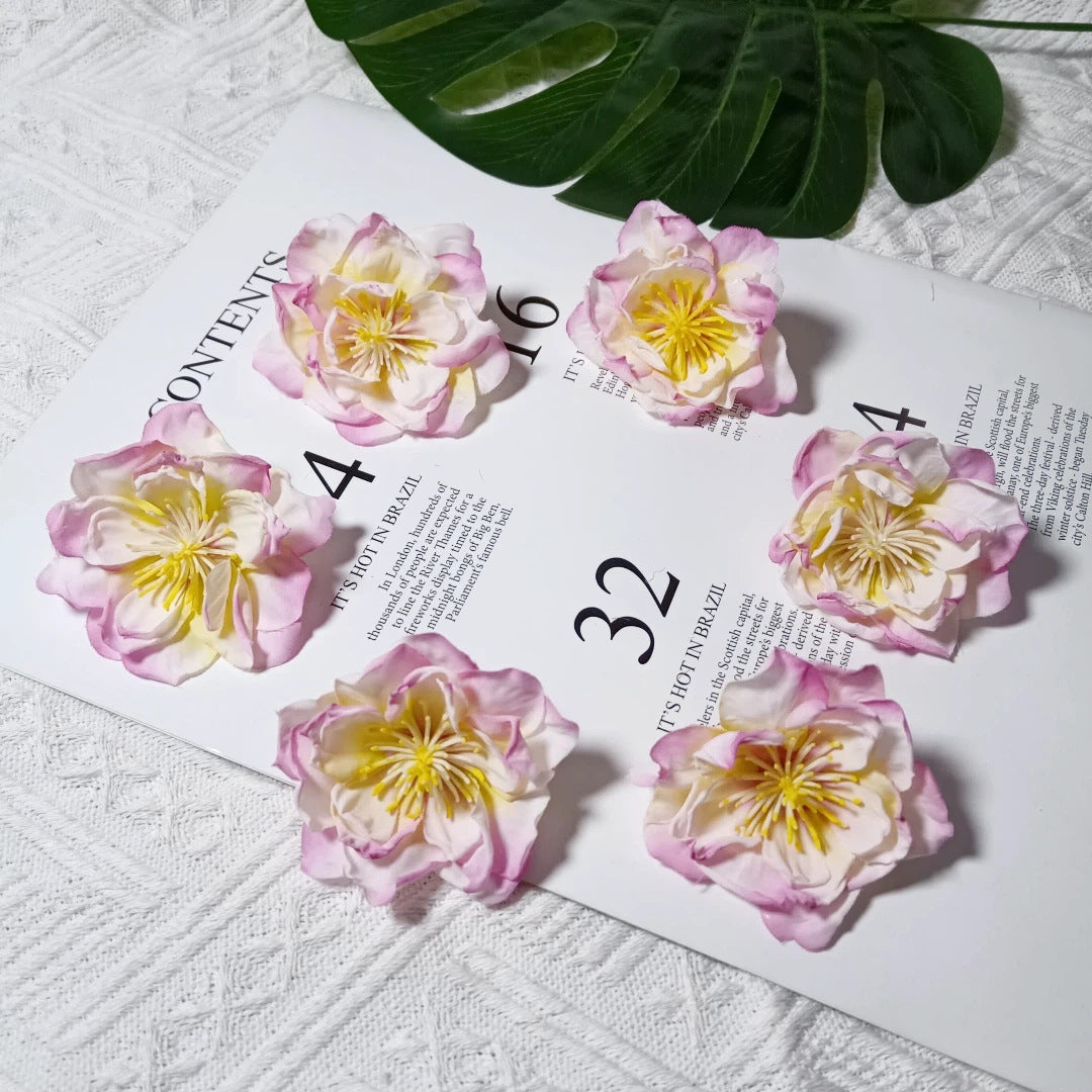Künstliche Teekamelie Blüte, 6,5 cm Durchmesser, realistisch, für Hochzeiten, DIY-Bastelprojekte, Dekoration für Cafés und Geschäfte