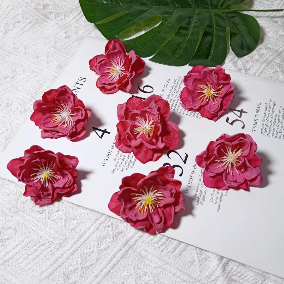 Künstliche Teekamelie Blüte, 6,5 cm Durchmesser, realistisch, für Hochzeiten, DIY-Bastelprojekte, Dekoration für Cafés und Geschäfte