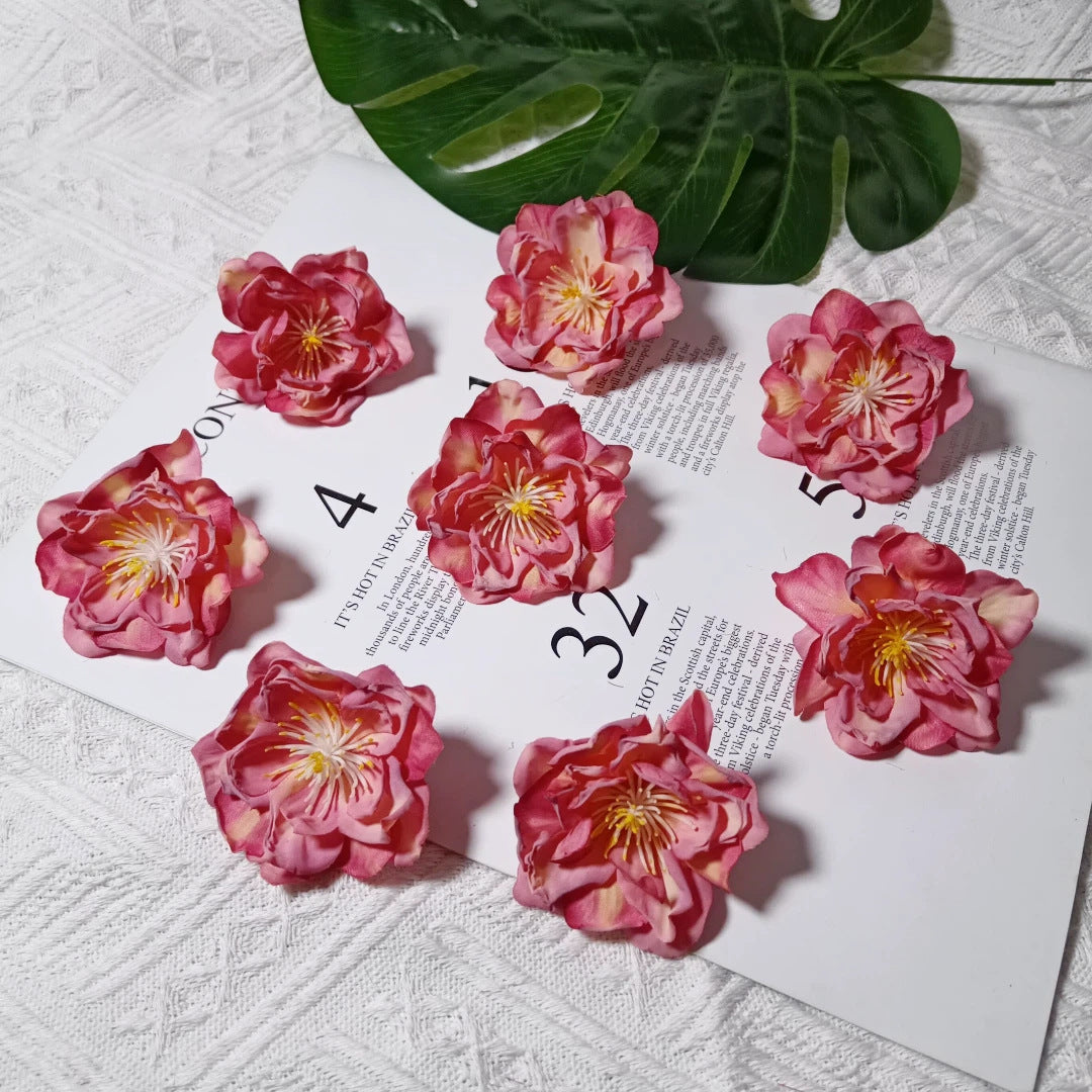 Künstliche Teekamelie Blüte, 6,5 cm Durchmesser, realistisch, für Hochzeiten, DIY-Bastelprojekte, Dekoration für Cafés und Geschäfte