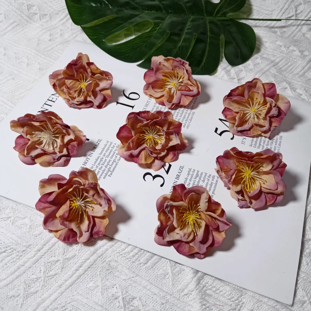 Künstliche Teekamelie Blüte, 6,5 cm Durchmesser, realistisch, für Hochzeiten, DIY-Bastelprojekte, Dekoration für Cafés und Geschäfte