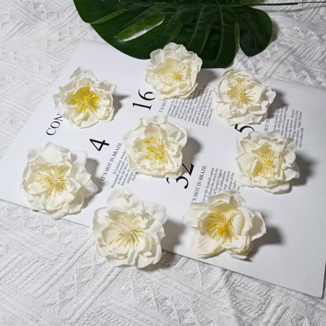 Künstliche Teekamelie Blüte, 6,5 cm Durchmesser, realistisch, für Hochzeiten, DIY-Bastelprojekte, Dekoration für Cafés und Geschäfte