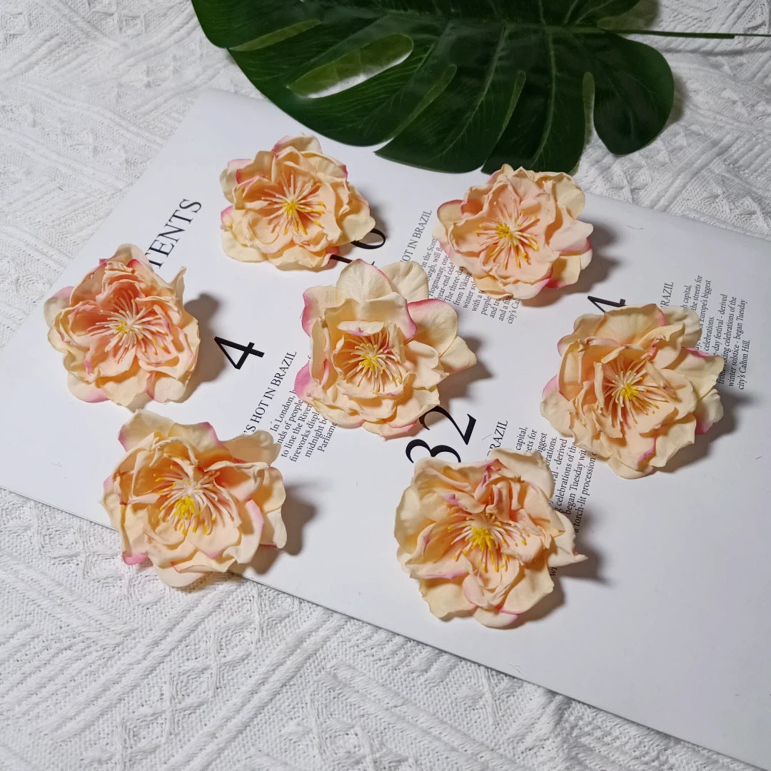 Künstliche Teekamelie Blüte, 6,5 cm Durchmesser, realistisch, für Hochzeiten, DIY-Bastelprojekte, Dekoration für Cafés und Geschäfte
