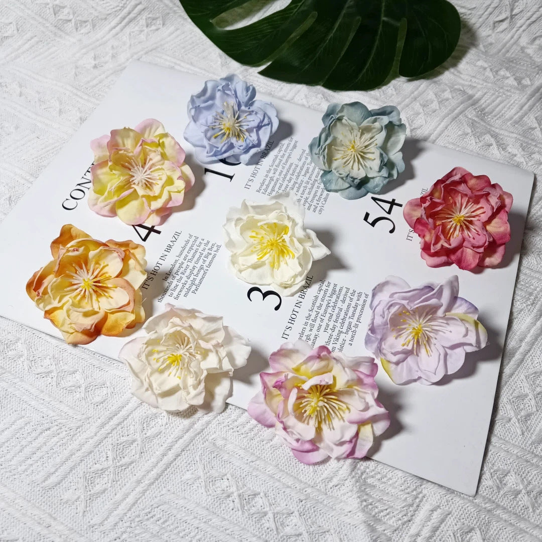 Künstliche Teekamelie Blüte, 6,5 cm Durchmesser, realistisch, für Hochzeiten, DIY-Bastelprojekte, Dekoration für Cafés und Geschäfte