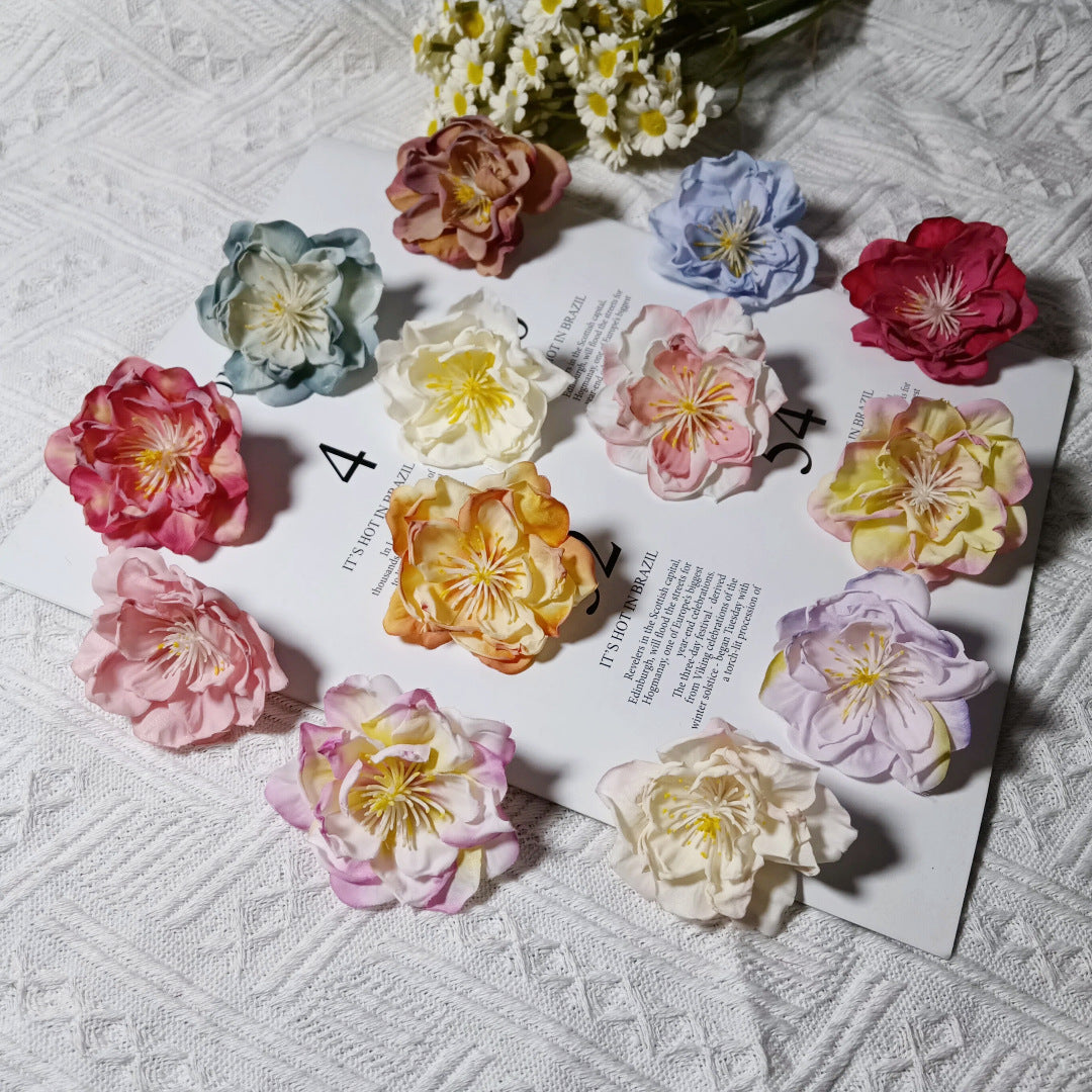 Künstliche Teekamelie Blüte, 6,5 cm Durchmesser, realistisch, für Hochzeiten, DIY-Bastelprojekte, Dekoration für Cafés und Geschäfte