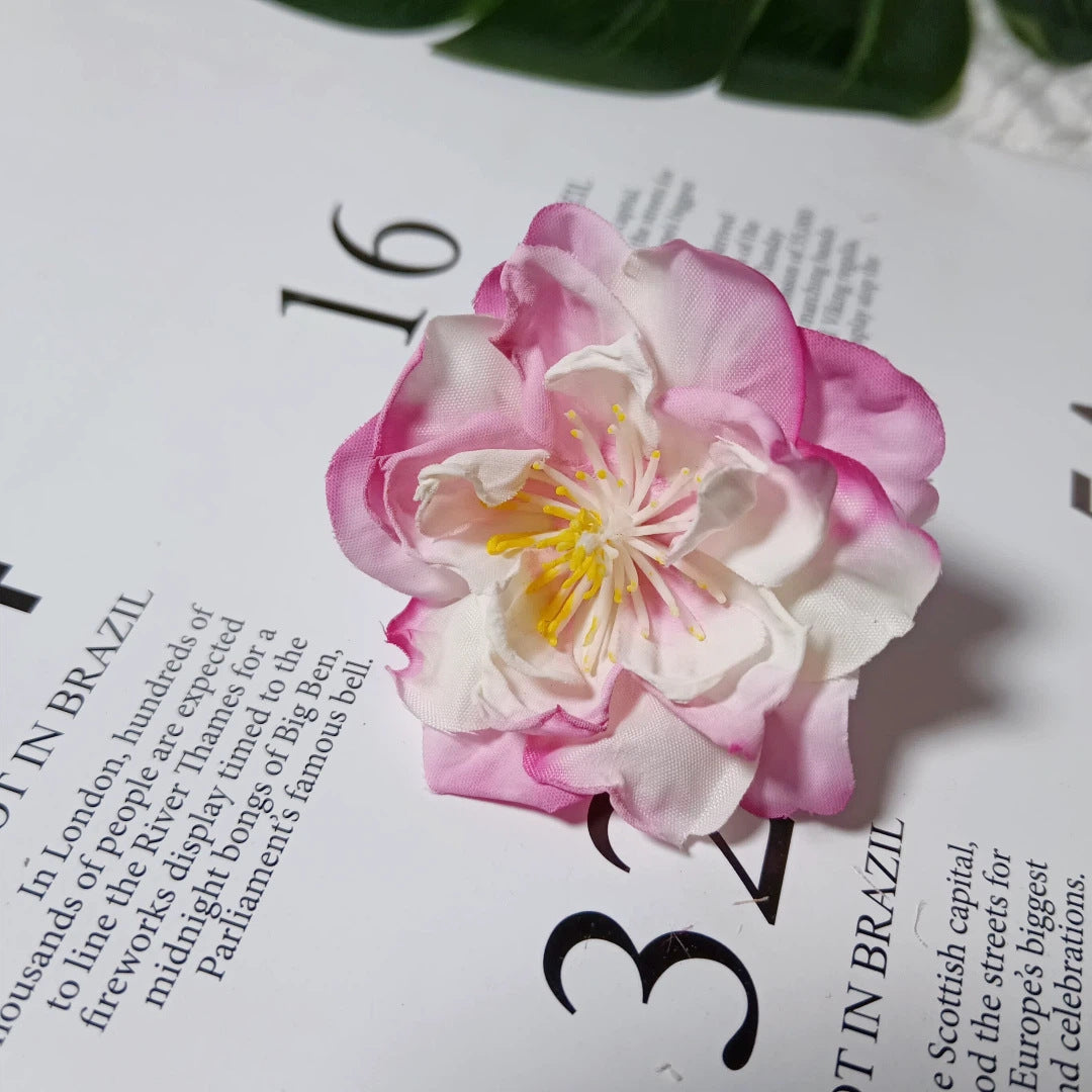 Künstliche Teekamelie Blüte, 6,5 cm Durchmesser, realistisch, für Hochzeiten, DIY-Bastelprojekte, Dekoration für Cafés und Geschäfte