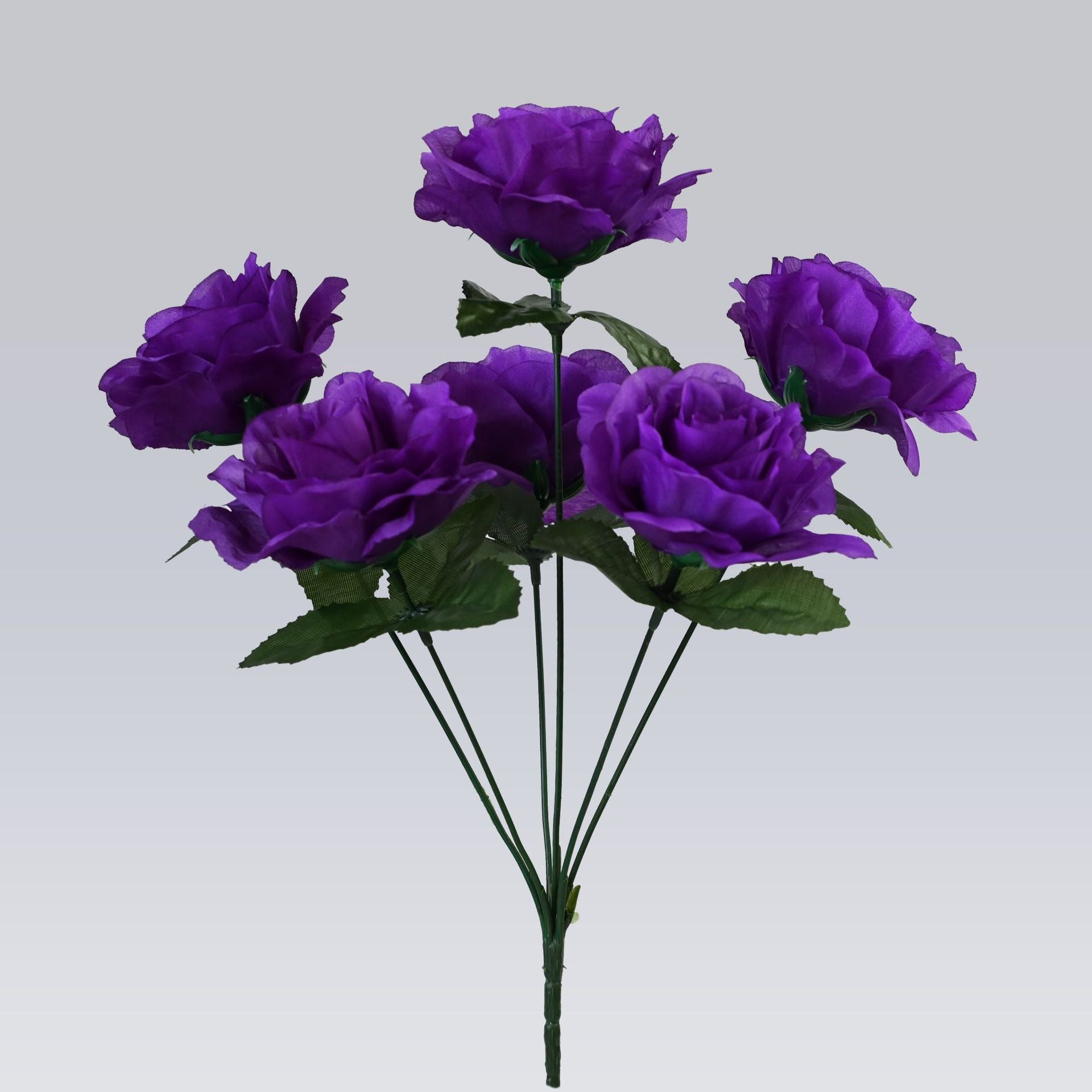 Künstlicher Rosenstrauß mit 6 Edelrosen, 36 cm, Täuschend Echte Kunstblumen mit Großen Blüten (Ø 10 cm), für Vase, Hochzeit & Floristik