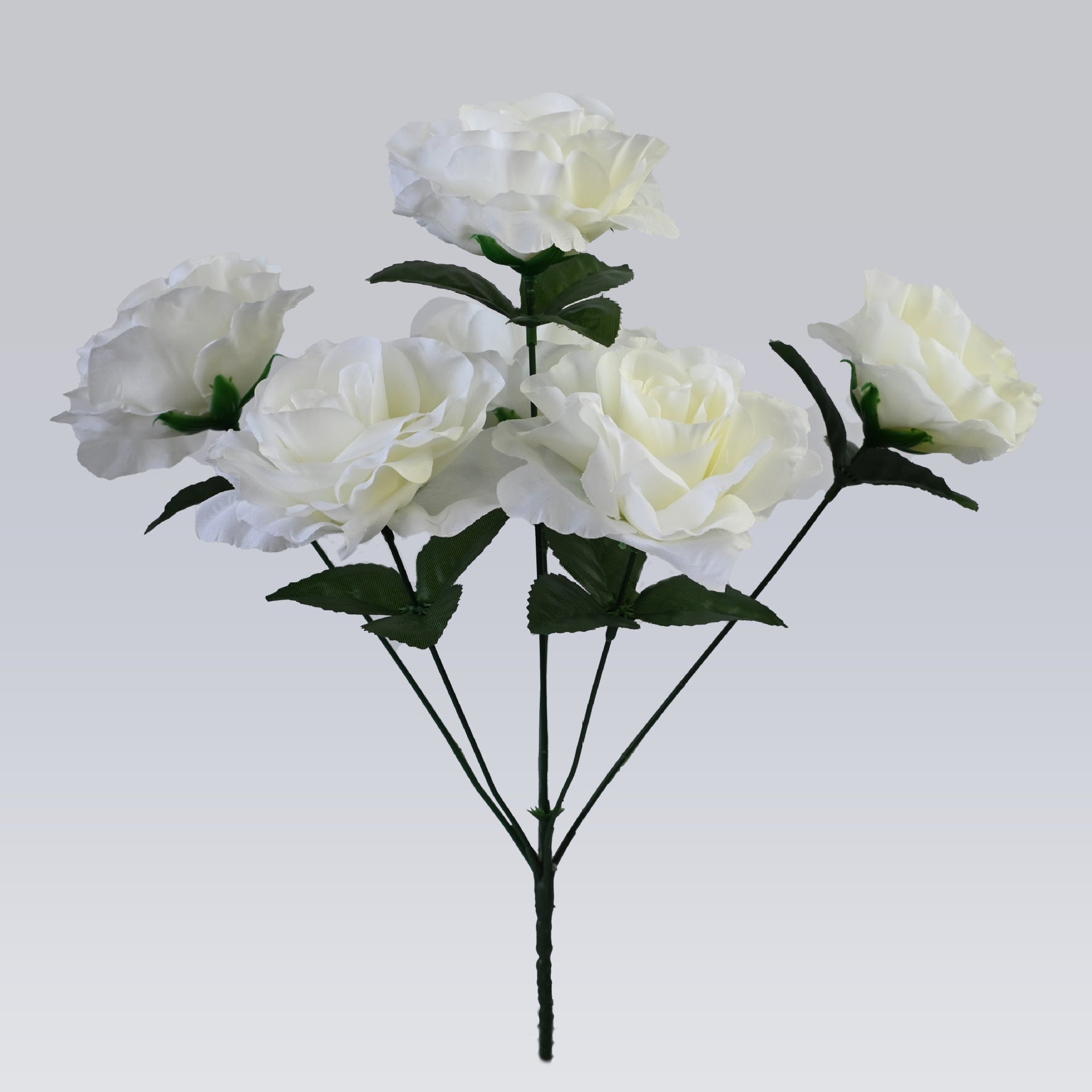 Künstlicher Rosenstrauß mit 6 Edelrosen, 36 cm, Täuschend Echte Kunstblumen mit Großen Blüten (Ø 10 cm), für Vase, Hochzeit & Floristik