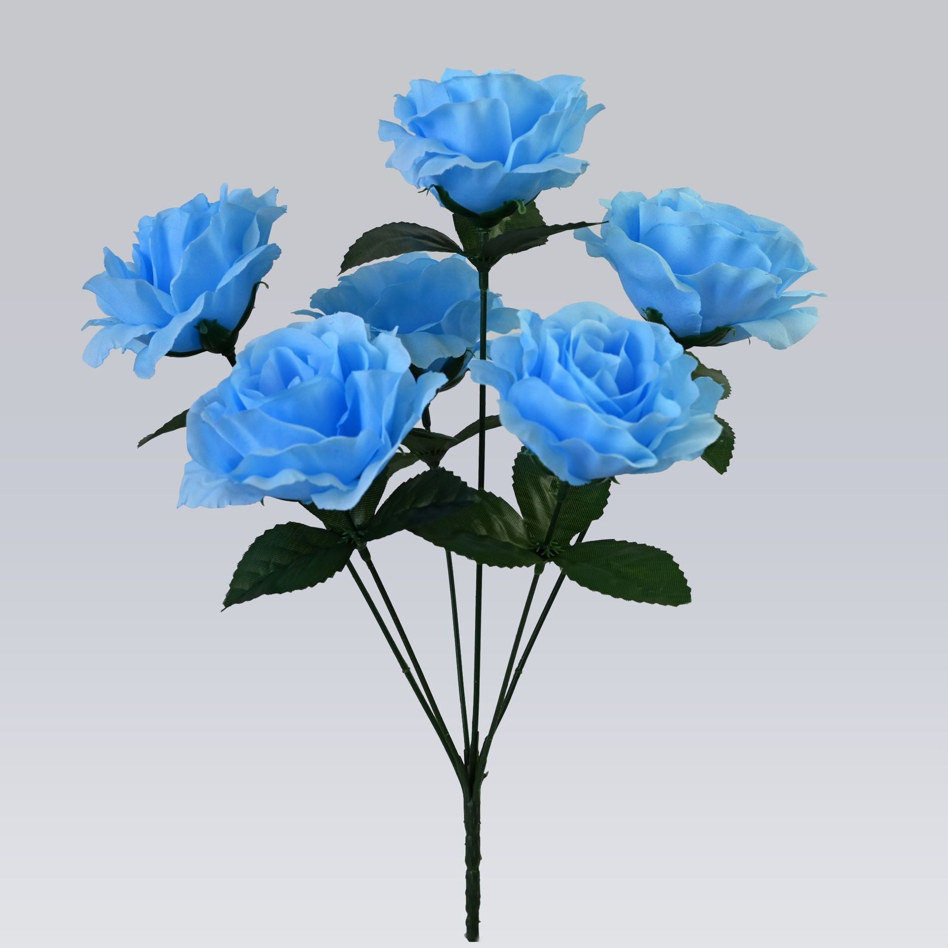 Künstlicher Rosenstrauß mit 6 Edelrosen, 36 cm, Täuschend Echte Kunstblumen mit Großen Blüten (Ø 10 cm), für Vase, Hochzeit & Floristik