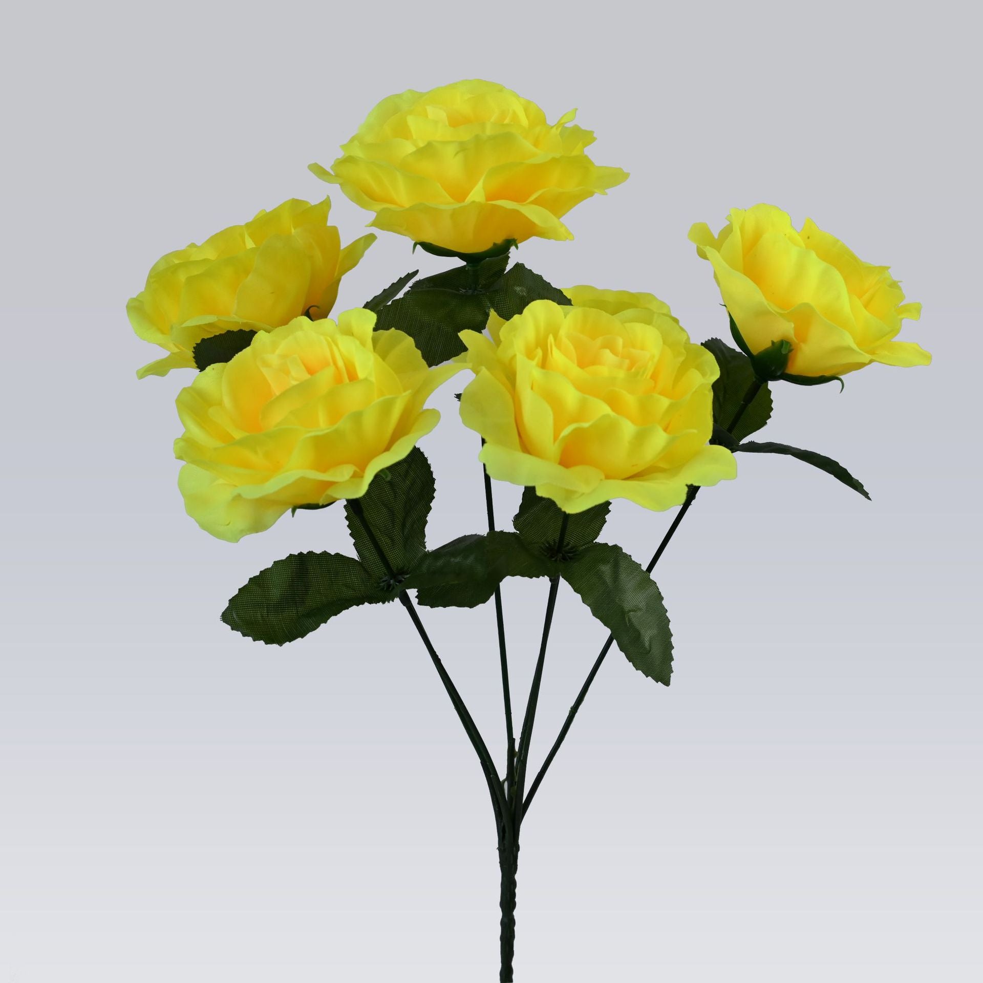 Künstlicher Rosenstrauß mit 6 Edelrosen, 36 cm, Täuschend Echte Kunstblumen mit Großen Blüten (Ø 10 cm), für Vase, Hochzeit & Floristik