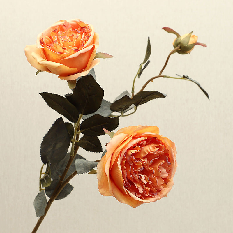 Künstlicher Herbst-Rosenstrauß 72 cm, realistisch, in warmen Farben, perfekt für Hochzeiten, Tischdekoration, Café- und Hotelgestaltung