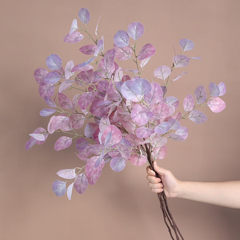 Eukalyptuszweig Herbst 85 cm, Täuschend Echter Kunstzweig, Real-Touch Deko für Vase, Hochzeit & Floristik, Silberdollar-Eukalyptus