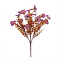 12x Eukalyptus & Veilchen Kunstblumen-Strauß (35cm), Täuschend echt in Herbstfarben, Ideal für Deko, Hochzeit, Gastronomie & Floristik