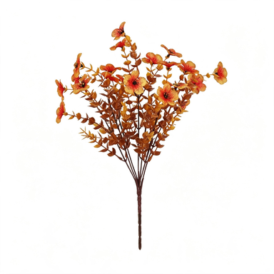12x Eukalyptus & Veilchen Kunstblumen-Strauß (35cm), Täuschend echt in Herbstfarben, Ideal für Deko, Hochzeit, Gastronomie & Floristik