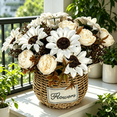 Künstliche Sonnenblume und Pfingstrose, 30 cm, täuschend echt, für Hochzeiten, Dekoration, Inneneinrichtung, langlebig, pflegeleicht