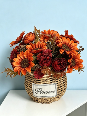 Künstliche Sonnenblume und Pfingstrose, 30 cm, täuschend echt, für Hochzeiten, Dekoration, Inneneinrichtung, langlebig, pflegeleicht
