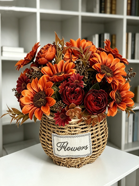 Künstliche Sonnenblume und Pfingstrose, 30 cm, täuschend echt, für Hochzeiten, Dekoration, Inneneinrichtung, langlebig, pflegeleicht