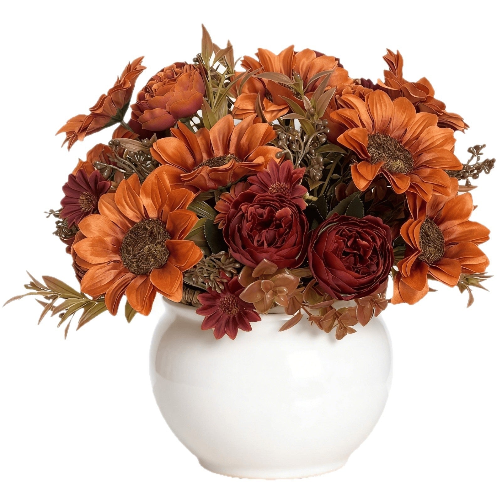 Künstliche Sonnenblume und Pfingstrose, 30 cm, täuschend echt, für Hochzeiten, Dekoration, Inneneinrichtung, langlebig, pflegeleicht