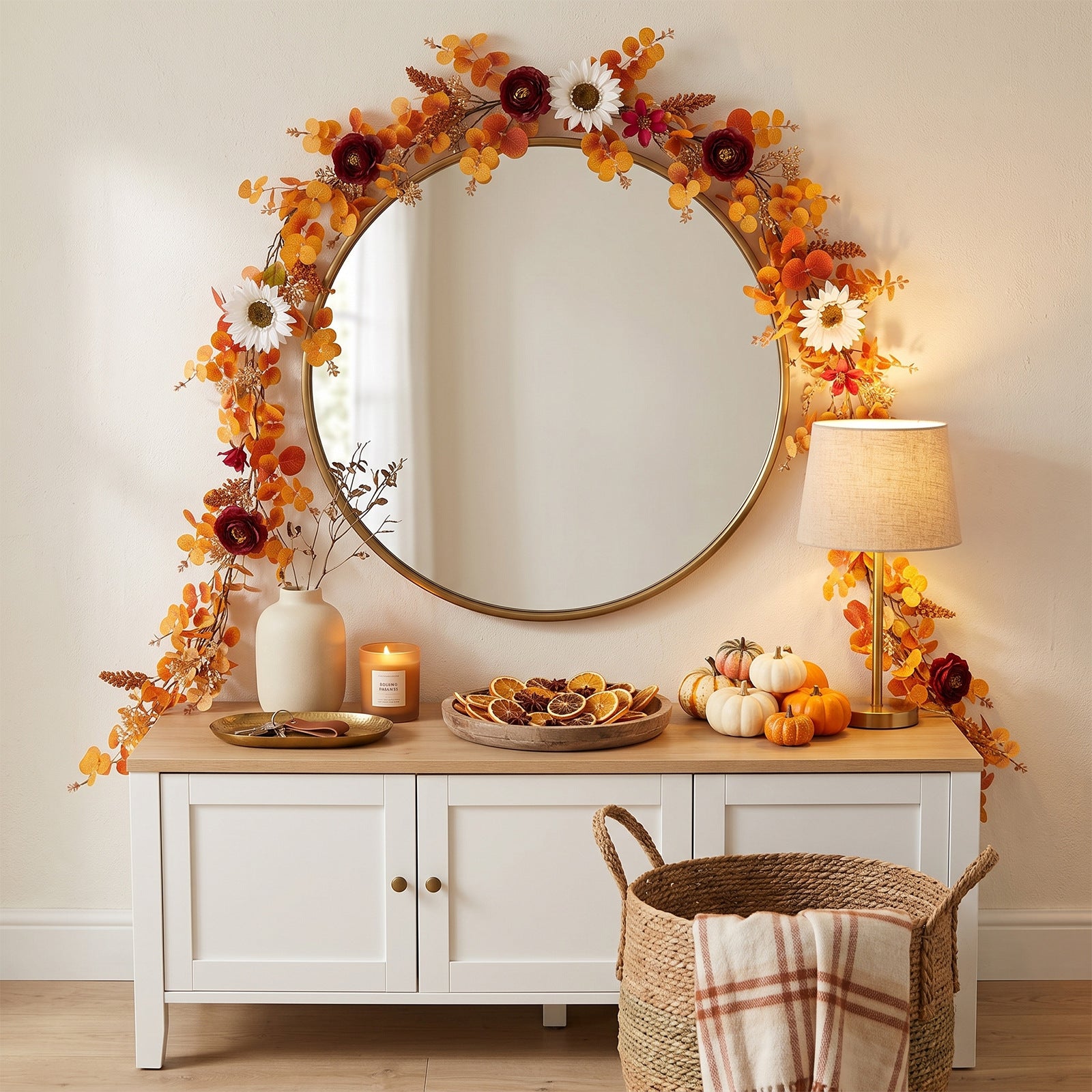 Ahorngirlande künstlich 200 cm, täuschend echte Herbstblätter-Ranke, langlebige Herbstdeko für Hochzeit, Event & Zuhause, warmes Herbstlaub