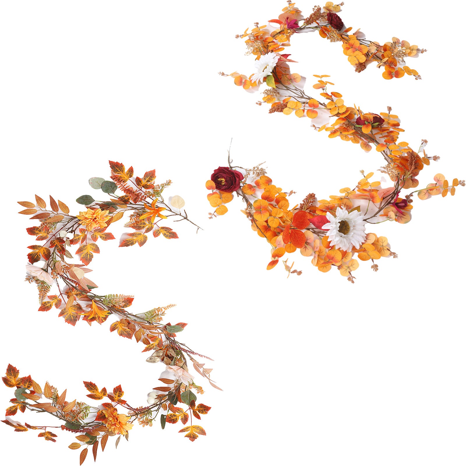 Ahorngirlande künstlich 200 cm, täuschend echte Herbstblätter-Ranke, langlebige Herbstdeko für Hochzeit, Event & Zuhause, warmes Herbstlaub
