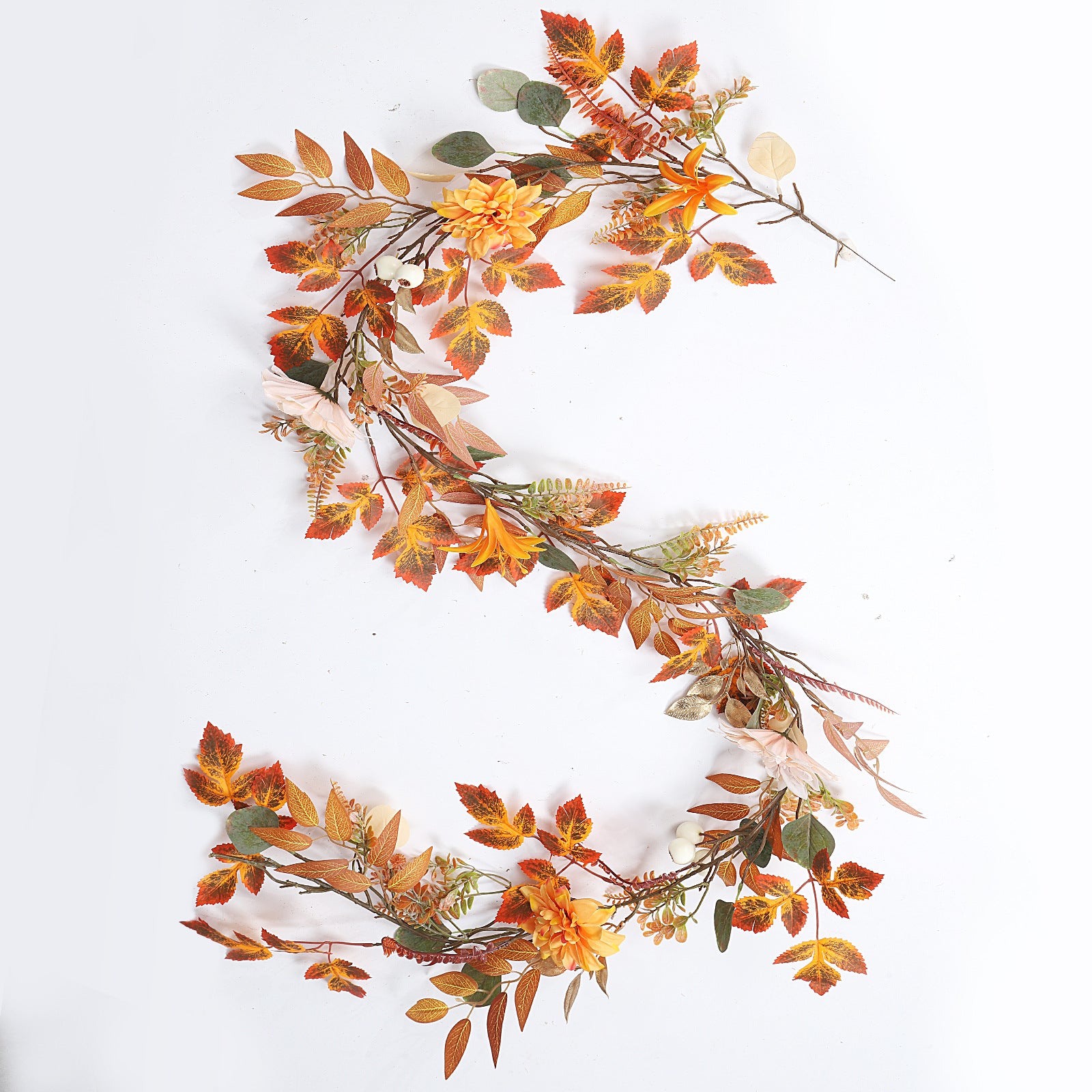 Ahorngirlande künstlich 200 cm, täuschend echte Herbstblätter-Ranke, langlebige Herbstdeko für Hochzeit, Event & Zuhause, warmes Herbstlaub