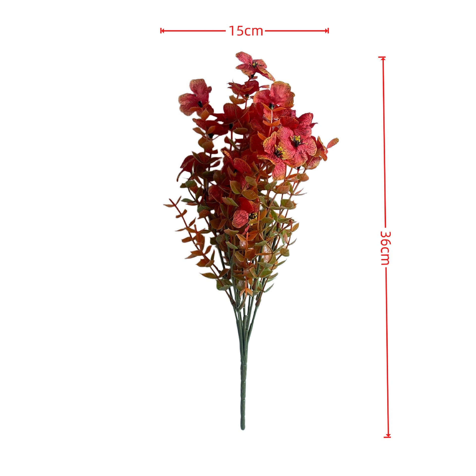 Herbstliche Kunstblumen Eukalyptus und Violette, 36 cm, realistische Optik, ideal für Hochzeiten, Innendekoration, Café- und Einzelhandelsgestaltung