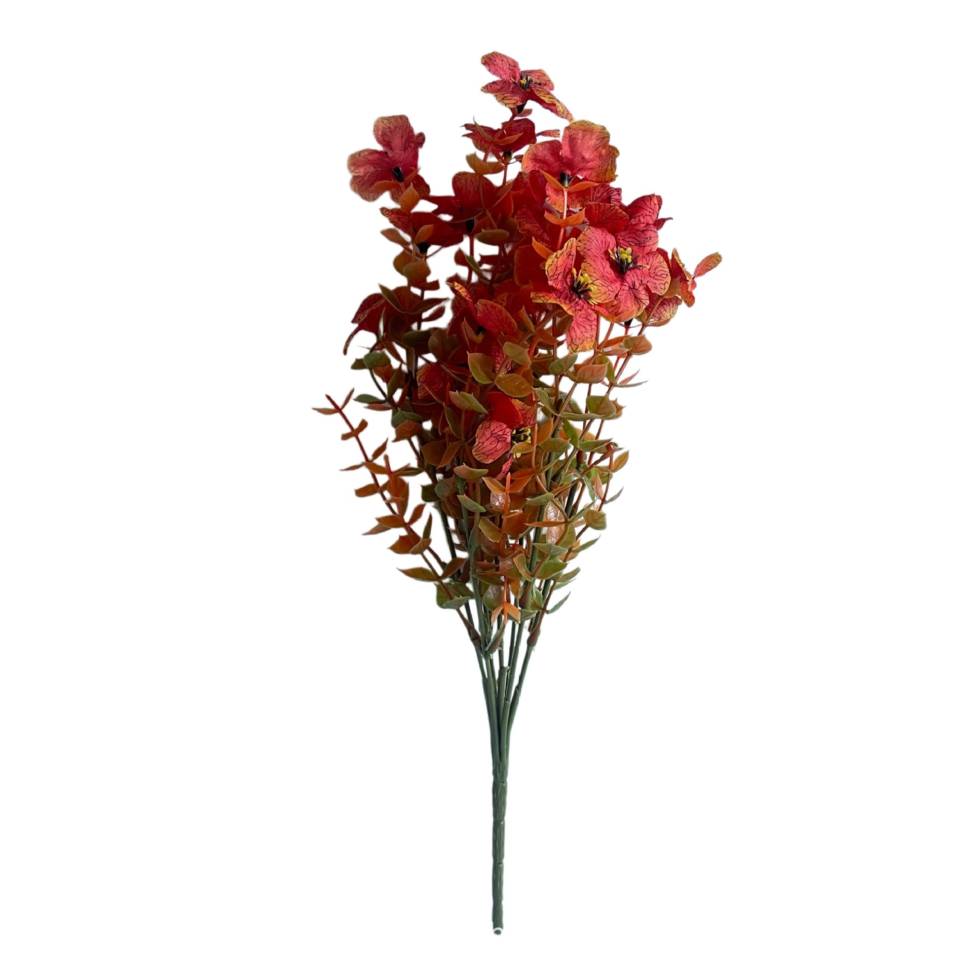 Herbstliche Kunstblumen Eukalyptus und Violette, 36 cm, realistische Optik, ideal für Hochzeiten, Innendekoration, Café- und Einzelhandelsgestaltung