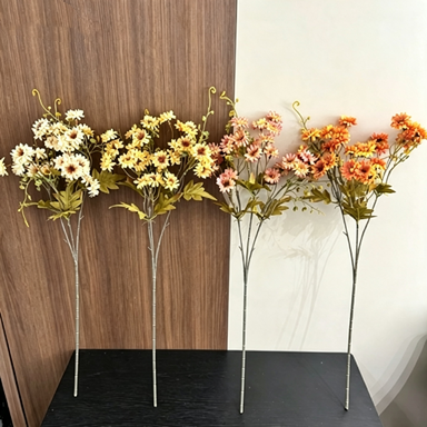 Kunstblumen Wilde Gänseblümchen, 70 cm Stiel in Herbstfarben, Täuschend Echt, für Vase, Hochzeit, Floristik & Gewerbe