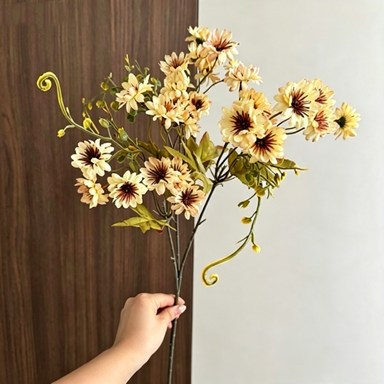 Kunstblumen Wilde Gänseblümchen, 70 cm Stiel in Herbstfarben, Täuschend Echt, für Vase, Hochzeit, Floristik & Gewerbe