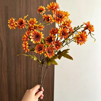Kunstblumen Wilde Gänseblümchen, 70 cm Stiel in Herbstfarben, Täuschend Echt, für Vase, Hochzeit, Floristik & Gewerbe