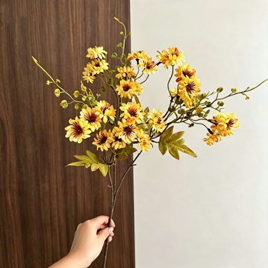 Kunstblumen Wilde Gänseblümchen, 70 cm Stiel in Herbstfarben, Täuschend Echt, für Vase, Hochzeit, Floristik & Gewerbe