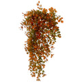Eukalyptus Hängend Künstlich, 76 cm Hängepflanze in Herbstfarben, Täuschend Echte Wanddeko für Zuhause, Hochzeit, Gastronomie & Balkon