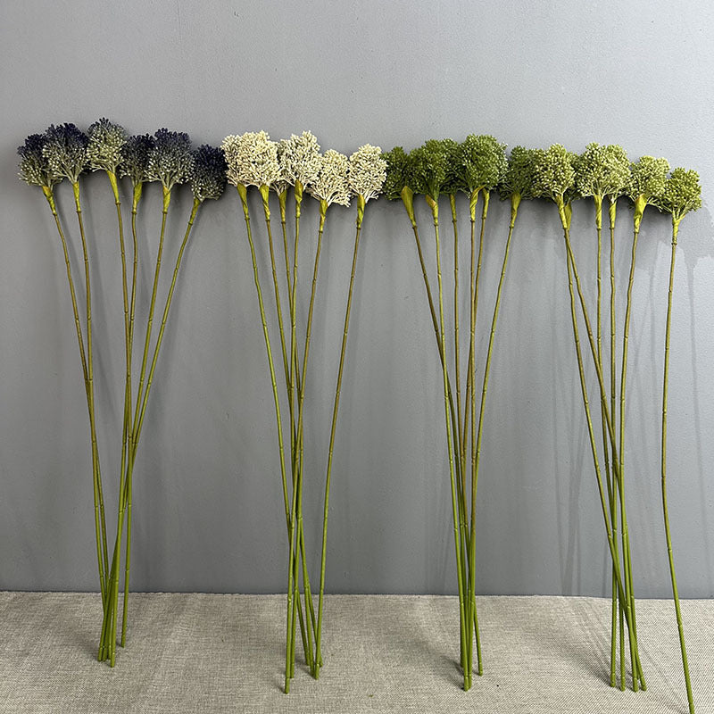 Künstlicher Allium Stiel 64 cm, Realistischer Zierlauch Dekozweig, Hochwertige Kunstblume für Vase, Hochzeit & Floristik, Langlebige Deko