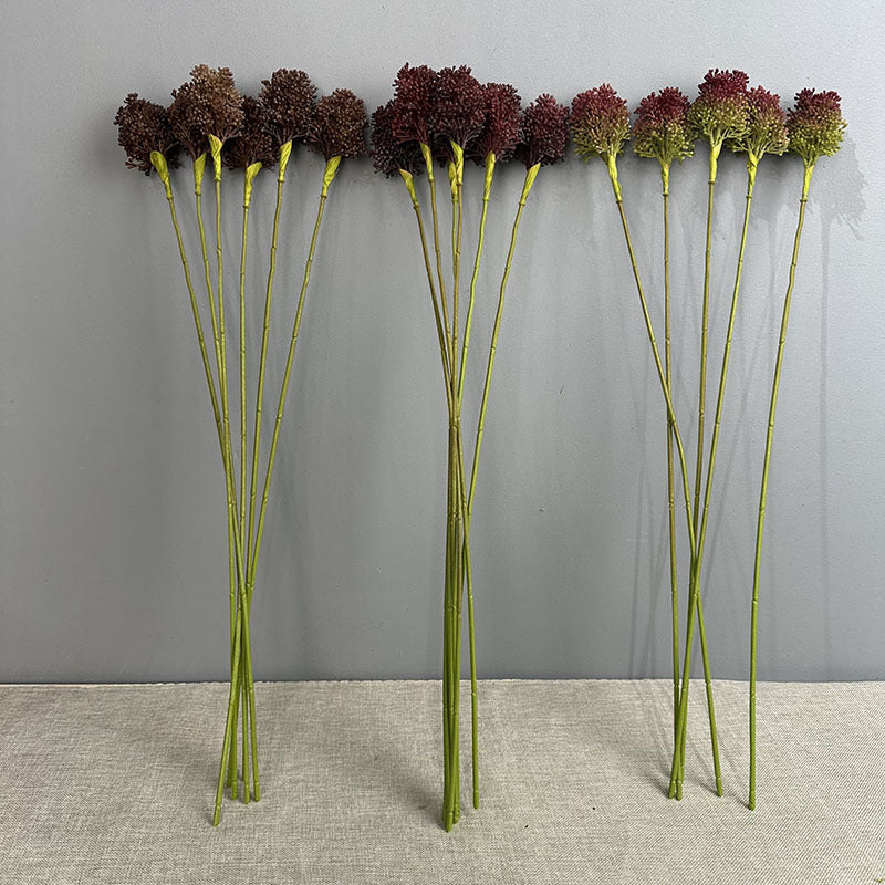 Künstlicher Allium Stiel 64 cm, Realistischer Zierlauch Dekozweig, Hochwertige Kunstblume für Vase, Hochzeit & Floristik, Langlebige Deko