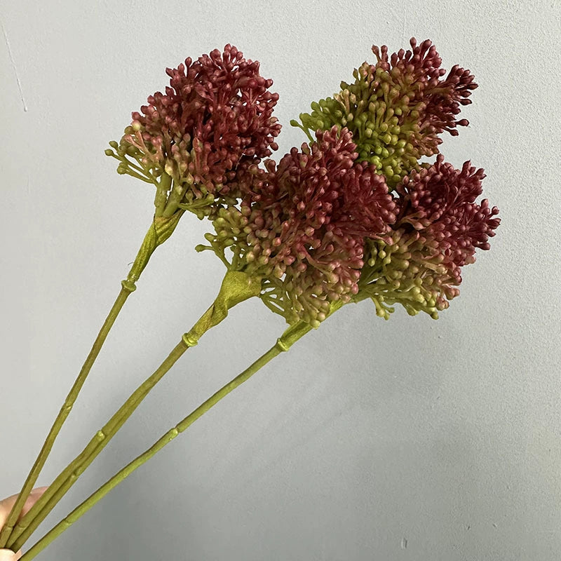Künstlicher Allium Stiel 64 cm, Realistischer Zierlauch Dekozweig, Hochwertige Kunstblume für Vase, Hochzeit & Floristik, Langlebige Deko