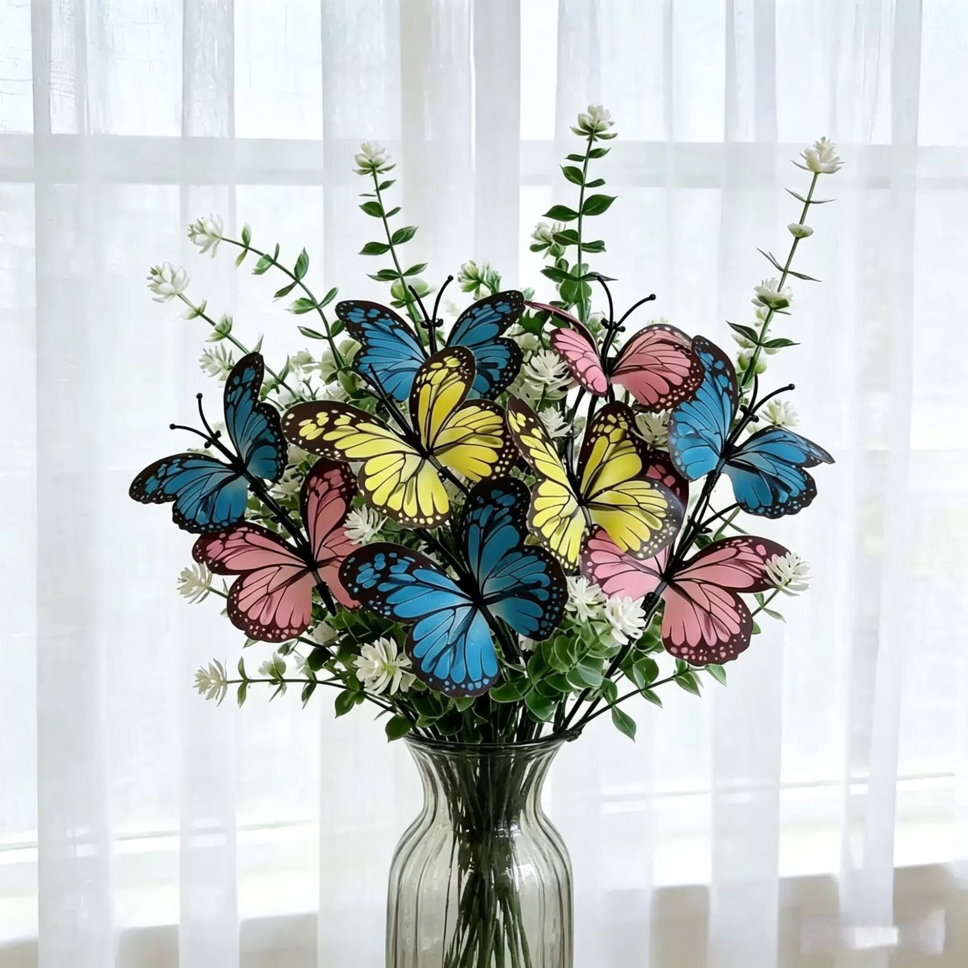 Künstliche Orchideen 10er Set, 30 cm Phalaenopsis Kunstblumen, Real Touch Orchideenzweige für Vase, Tischdeko, Hochzeit, Wohnkultur