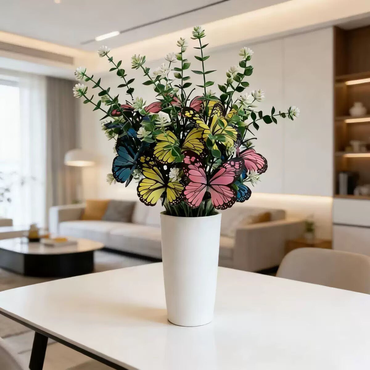 Künstliche Orchideen 10er Set, 30 cm Phalaenopsis Kunstblumen, Real Touch Orchideenzweige für Vase, Tischdeko, Hochzeit, Wohnkultur