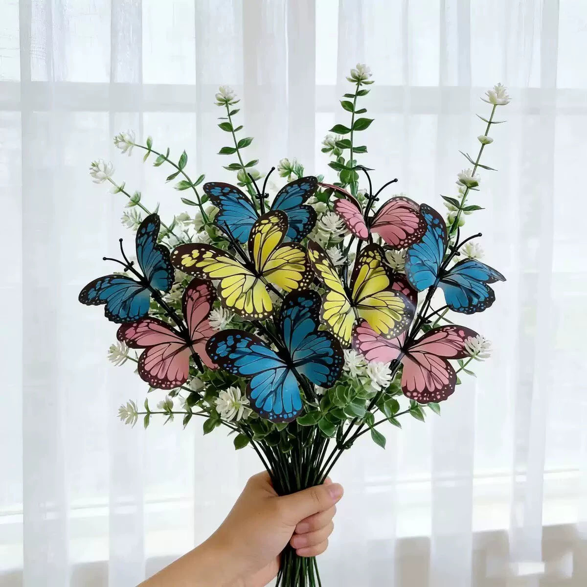 Künstliche Orchideen 10er Set, 30 cm Phalaenopsis Kunstblumen, Real Touch Orchideenzweige für Vase, Tischdeko, Hochzeit, Wohnkultur