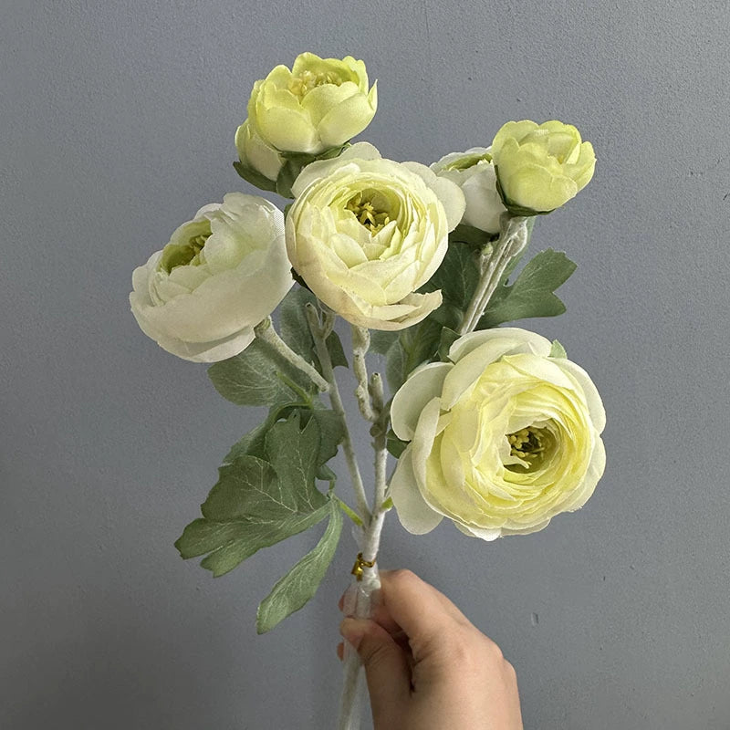 Künstliche 7-Kopf Camellia Blume, 47 cm, realistisch, in 8 Farben, ideal für Hochzeiten, Veranstaltungen, Café-Dekoration, langlebig, pflegeleicht